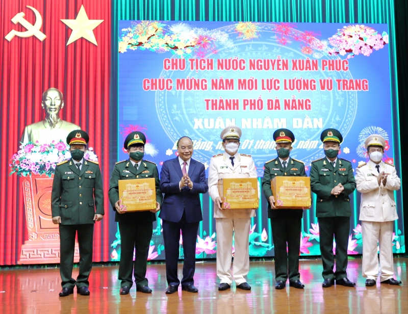 Chủ tịch nước Nguyễn Xuân Phúc chúc Tết tại Đà Nẵng (01/02/2022)